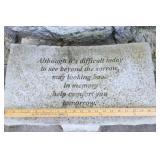 Lawn Garden & Patio DeCor…Heavy Concrete Two-Piece Memorial Bench…