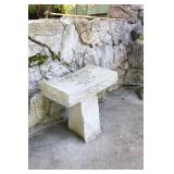 Lawn Garden & Patio DeCor…Heavy Concrete Two-Piece Memorial Bench…