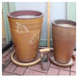 Lawn Garden & Patio DeCor…Tall Clay Leaf-Motif Flower Pot…