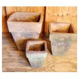 Lawn Garden & Patio DeCor…French-Style Square Clay Flower Pots Terra Cotta