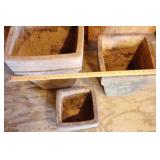 Lawn Garden & Patio DeCor…French-Style Square Clay Flower Pots Terra Cotta