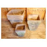 Lawn Garden & Patio DeCor…French-Style Square Clay Flower Pots Terra Cotta