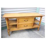 MCM Drexel Credenza TV Stand w/Display Shelves…