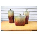 Home DeCor...Metal Tin Art Flower Copper-Style Containers