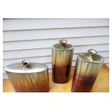 Home DeCor...Metal Tin Art Flower Copper-Style Containers