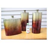 Home DeCor...Metal Tin Art Flower Copper-Style Containers