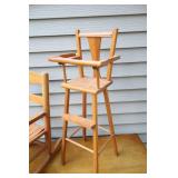 Vintage Child’s Wood Rocking Chair and Doll High-Chair