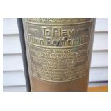 Antique Brass Randolph Soda Acid Tank ‘To Play Turn Bottom Up’