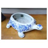 Lawn & Garden DeCor...Ceramic Two-Piece Birdbath, Turtle Planter