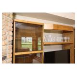 Three-Section Solid Oak Entertainment Center Book Shelf Storage Unit Adjustable Shelves…