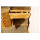 Three-Section Solid Oak Entertainment Center Book Shelf Storage Unit Adjustable Shelves…