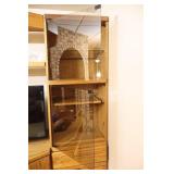 Three-Section Solid Oak Entertainment Center Book Shelf Storage Unit Adjustable Shelves…