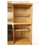 Three-Section Solid Oak Entertainment Center Book Shelf Storage Unit Adjustable Shelves…