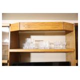 Three-Section Solid Oak Entertainment Center Book Shelf Storage Unit Adjustable Shelves…