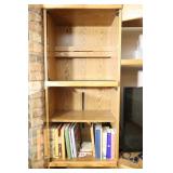 Three-Section Solid Oak Entertainment Center Book Shelf Storage Unit Adjustable Shelves…
