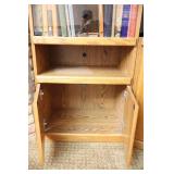 Three-Section Solid Oak Entertainment Center Book Shelf Storage Unit Adjustable Shelves…
