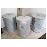 Garage Shop Recycling...Galvanized Garbage Cans