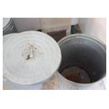 Garage Shop Recycling...Galvanized Garbage Cans
