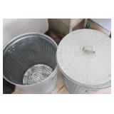 Garage Shop Recycling...Galvanized Garbage Cans