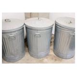 Garage Shop Recycling...Galvanized Garbage Cans