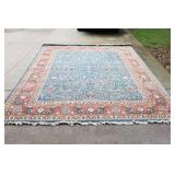 Beautiful Huge Clean Area Rug Teal TerraCotta Cream Aqua
