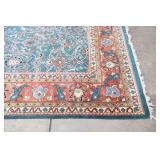 Beautiful Huge Clean Area Rug Teal TerraCotta Cream Aqua