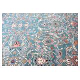Beautiful Huge Clean Area Rug Teal TerraCotta Cream Aqua