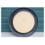 Large 45-Inch Round Ornate Beveled Mirror