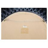 Large 45-Inch Round Ornate Beveled Mirror