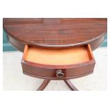 1950”s Duncan Phyfe Federal Style Pedestal Mahogany Drum Table w/Claw Feet Caps…