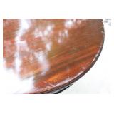 1950”s Duncan Phyfe Federal Style Pedestal Mahogany Drum Table w/Claw Feet Caps…