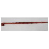 RARE...Vietnam War Short-Timers Swagger Stick Hand-Carved Wood Dragon’s Head 35-Inch Walking Stick