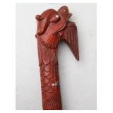RARE...Vietnam War Short-Timers Swagger Stick Hand-Carved Wood Dragon’s Head 35-Inch Walking Stick