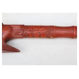 RARE...Vietnam War Short-Timers Swagger Stick Hand-Carved Wood Dragon’s Head 35-Inch Walking Stick