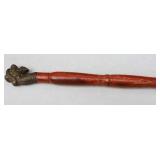 RARE...Vietnam War Swagger Stick Wood Brass Dragon’s Head Irish Shillelagh 34-Inch Walking Stick