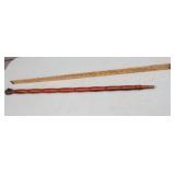 RARE...Vietnam War Swagger Stick Wood Brass Dragon’s Head Irish Shillelagh 34-Inch Walking Stick