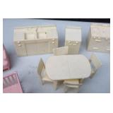 1960’s Original Marx Dollhouse Furniture, Family, Figures Etc