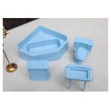 1960’s Original Marx Dollhouse Furniture, Family, Figures Etc