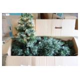 Holiday DeCor…7 1/2 Foot Virginia Slim Pine Christmas Tree w/400 Clear Mini Lights…