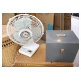 Portable Metal File Cabinet, Tabletop Floor Oscillating Fan