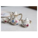 Collectible Porcelain China… Japan Nippon Porcelain Moriage Dragonware Chinoiserie Dresser Vanity Box Dish, Miniature Tea Set Etc.