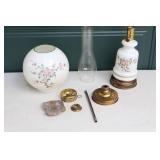 Antique Hand Painted Hurricane Lamp Project…