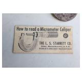 Vintage Tools… Micrometer Caliper THE L. S. STARRETT CO., Aline Wood Kit, Craftsman Bits Etc