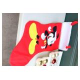 Holiday DeCor Christmas…Bulbs Red and Gold, Large Mickey Mouse Stocking