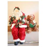 Holiday DeCor Father Christmas Santa…Gund Fun Bear ‘It Was The Night Before Christmas’ BO Singing Santa Bear…