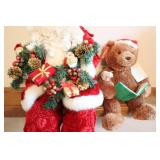 Holiday DeCor Father Christmas Santa…Gund Fun Bear ‘It Was The Night Before Christmas’ BO Singing Santa Bear…