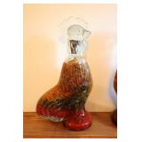 Shonfeld’s Glass Rooster Chicken Pair Infused Decorative Heavy Figurine w/Removable Head