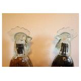 Shonfeld’s Glass Rooster Chicken Pair Infused Decorative Heavy Figurine w/Removable Head