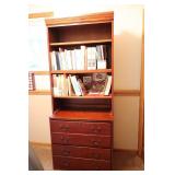 A-America Locking Two-Drawer Wood File Cabinet Bookcase Adjustable Shelving Section…