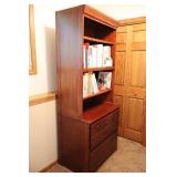 A-America Locking Two-Drawer Wood File Cabinet Bookcase Adjustable Shelving Section…